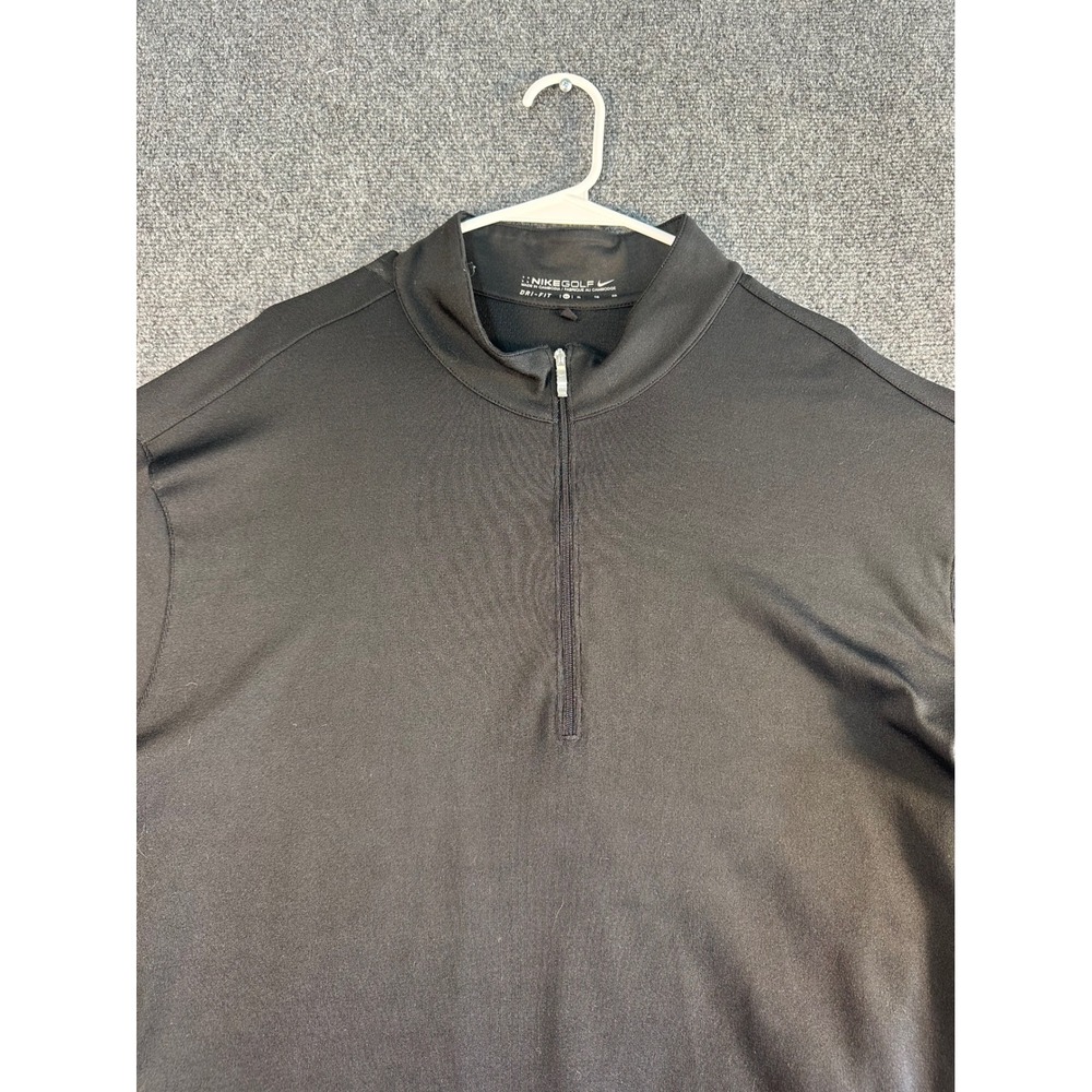 Nike Golf Mens Dri-FIT 1/4 Zip Pullover Black Mesh Back XL Performance Top - Picture 2 of 9